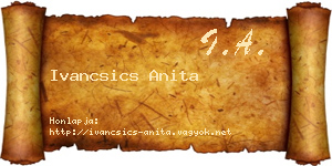 Ivancsics Anita névjegykártya